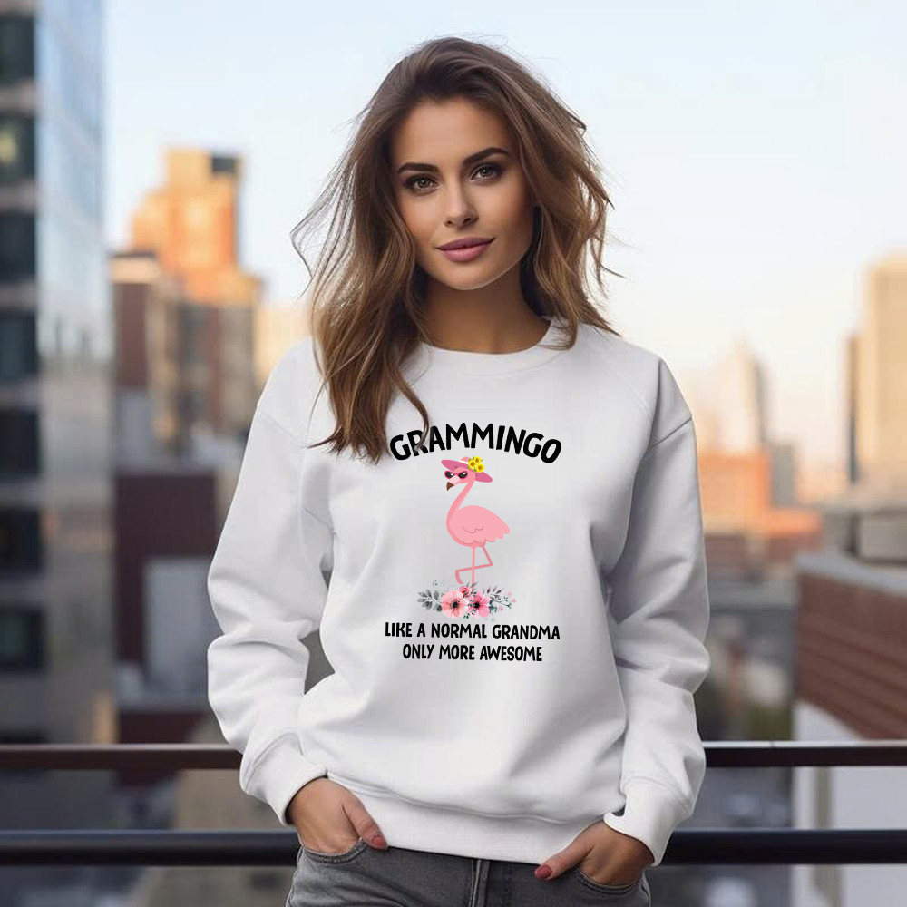Grammingo Like Normal Grandma Only More Awesome Sweatshirt Flamingo Woman Fun Tees Gifts For Grandma