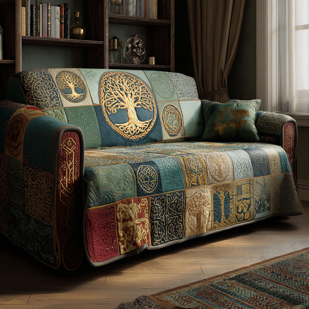 Mystic Canopy Quilted Couch Cover Washable Furniture Covers For Pets New Home Gift Ideas – Trendwearapparel