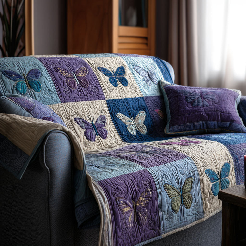 Nature In Bloom Quilted Couch Cover Washable Sofa Cat Protector Grandmother Mothers Day Gifts – Trendwearapparel