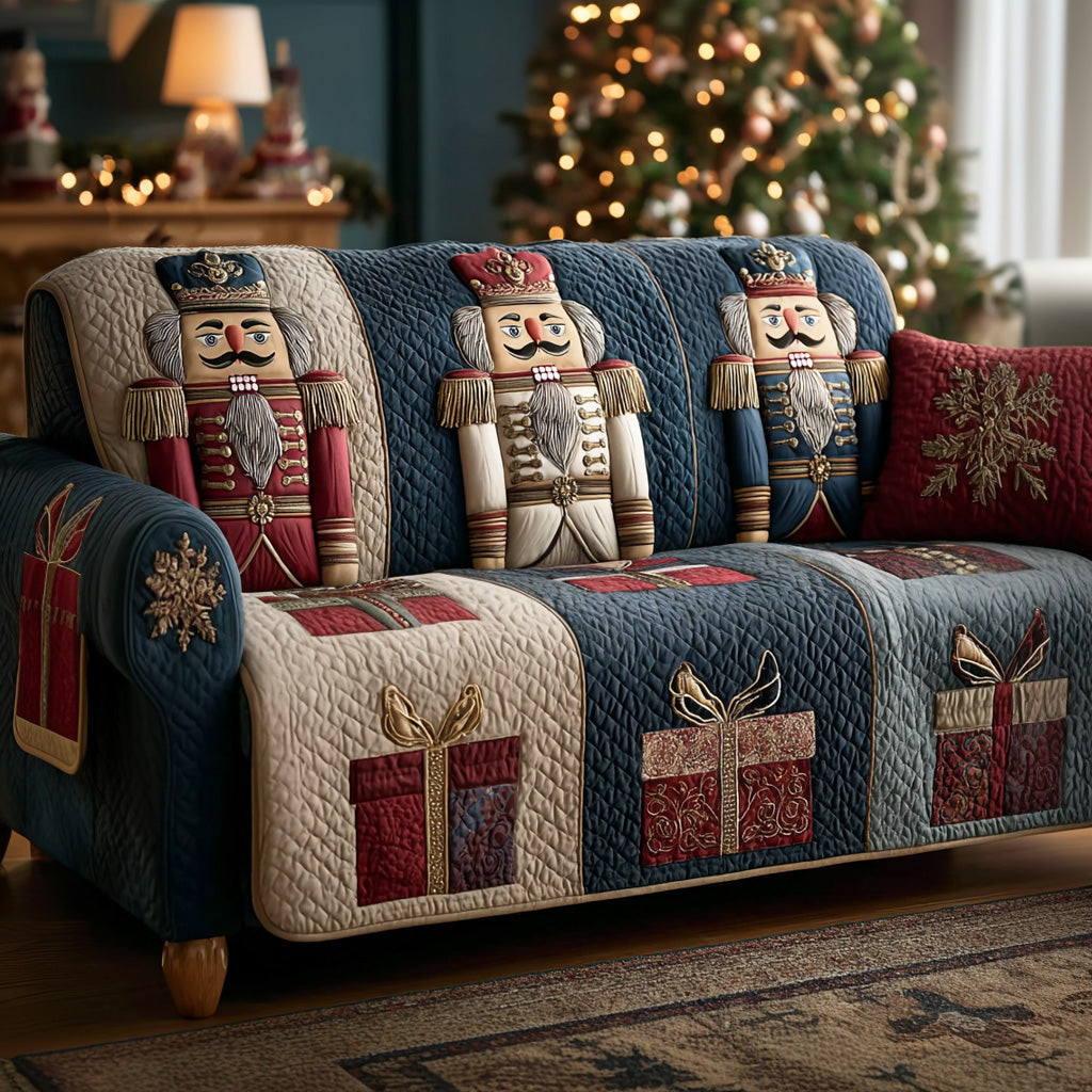 Nutcracker Guard Quilted Couch Cover Washable Sofa Cat Protector Mothers Day Gift For Great Grandma – Trendwearapparel