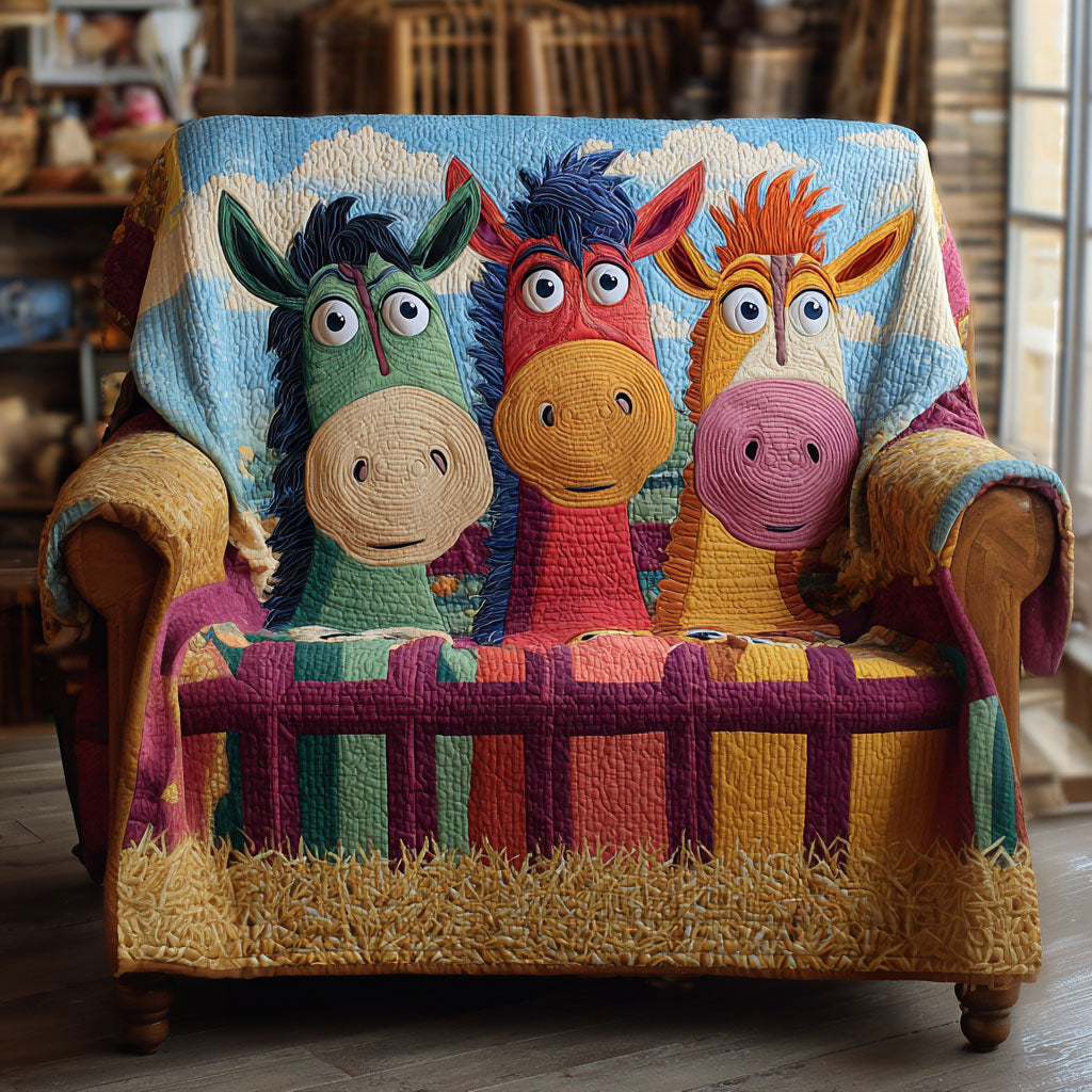 Old Fence Ponnies Quilted Couch Cover Washable Cat Proof Sofa Cover New Home Gift Ideas – Trendwearapparel
