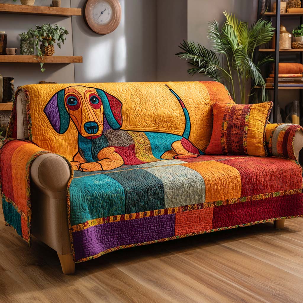 Patchwork Pup Quilted Couch Cover Washable Sofa Slipcover For Cats Mother’s Day Gift Ideas – Trendwearapparel