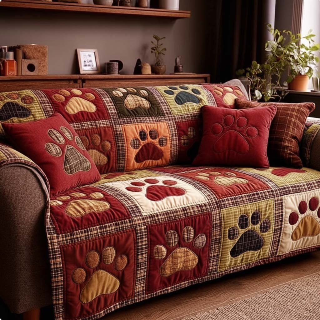 Paw Romance Quilted Couch Cover Washable Sofa Cover For Dogs Practical Mother’s Day Gifts – Trendwearapparel