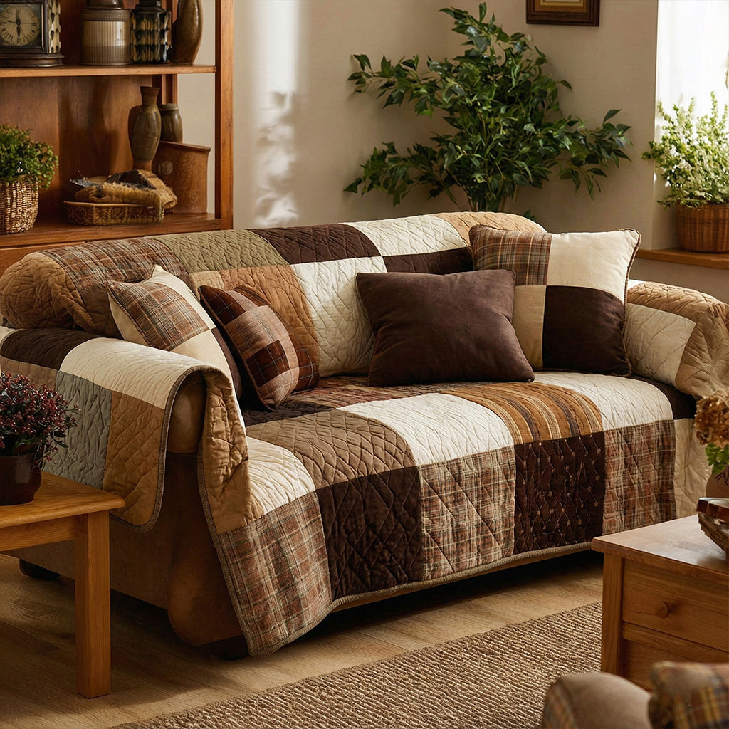 Warm Plaid Quilted Couch Cover Washable Settee Covers For Dogs Mother’s Day Gifts For Mom – Trendwearapparel